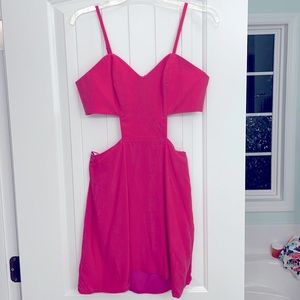 Naven Sweetheart cutout dress in Pop Pink